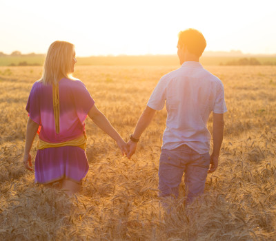 woman and man in the field